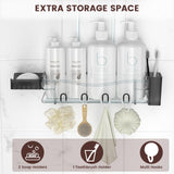 REINHARDT Shower Caddy Hanging, Rustproof Shower Caddy Anti-Swing Shower Organizer Over Showerhead No Drilling Shower Racks with Soap Holder Multi Hooks Bathroom Storage for Shampoo Sponge, Black REINHARDT