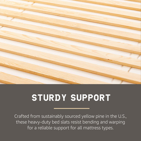Hercules Xtreme Bed Support Slats, Heavy-Duty Solid Pine Wood Bunkie Board, King Size Hercules