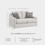 Signature Design by Ashley Maitelynn Contemporary Loveseat with Accent Pillows, Reversible Cushions and Sloped Arms, Light Gray Signature Design by Ashley