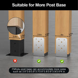 FMhotu 4"x 4" Post Base, 2Pcs Stainless Steel Adjustable Post Anchor Bracket (Internal 3.5 x 3.5), Adjustable Post Base for Pavilion Deck Porch Handrail Railing Support Decorative Anchor Plate FMhotu