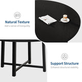 IDEALHOUSE 47" Round Dining Table for 4, Kitchen Dining Room Table with Sturdy Metal Frame, Wood Circle Kitchen Table for Space Saving -Black IDEALHOUSE