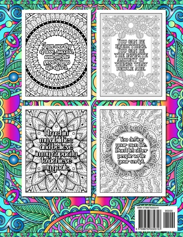 Positive Affirmation Coloring Book for Adults: An Inspirational Coloring Book with Positive Affirmations, Motivational Sayings to Empower Yourself (Soulful Strokes: Mandala & Wildlife Wonders) Lindesa