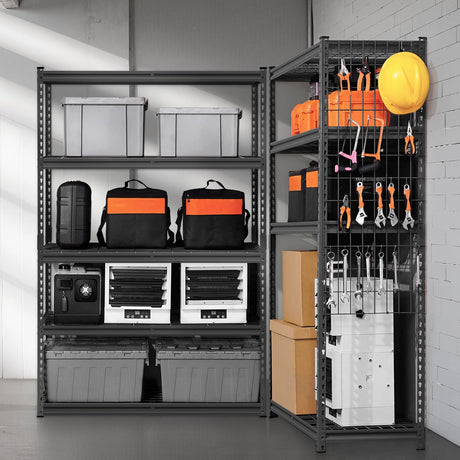 VEVOR Storage Shelves, 2500 lbs, 5 Tier Heavy Duty Garage Shelving, 18" D x 48" W x 72" H Adjustable Metal Shelves for Industrial Shelving Unit Utility Shelf, for Kitchen, Warehouse, Basement, Black VEVOR