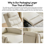 AIRSKY Leather Recliner Chair, Top Grain Leather, Italian Water-Washing Process, Movable Headrest,Swivel Rocker Recliner, Nursery Rocking Chairs,Wall Hugger Recliners, Living Room Chair, Beige, R3 AIRSKY