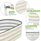 SnugNiture Galvanized Raised Garden Bed, 4x2x1ft Oval Metal Planter Box for Planting Outdoor Plants Vegetables SnugNiture