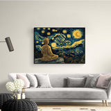 Ginfonr DIY 5D Diamond Art Kits for Adults, Buddha Diamond Painting for Adults, Diamond Art Starry Sky Full Drill, Diamond Art Kits Embroidery Rhinestone Craft for Home Wall Decor 12 * 16 Inch Ginfonr