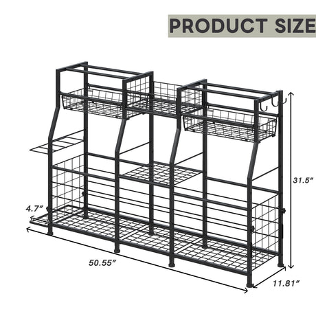 LUMAMU Small Garage Sports Equipment Organizer,Ball Storage Rack with Elastic Rope,Garage Organizer System, Indoor/Outdoor Shelf Rack for Sports Gear and Toys Storage LUMAMU