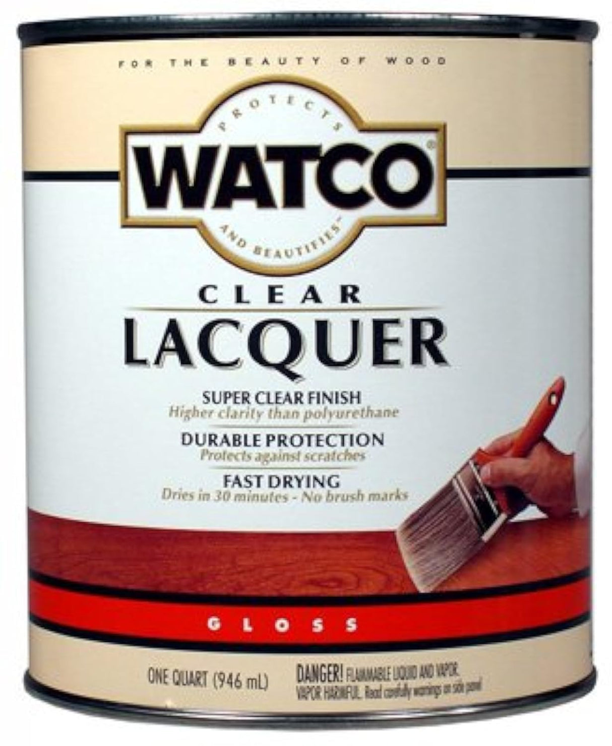 Rust-Oleum Watco 63041 Lacquer Clear Wood Finish, Quart, Clear Gloss Rust-Oleum