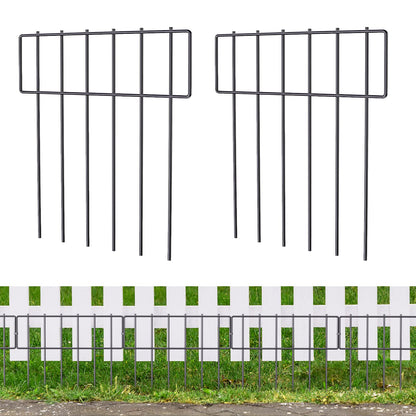 25 Pack Animal Barrier Fence, 17 in(H) X 27 Ft(L) Decorative Garden Fence, Rustproof Metal Wire Garden Border Fence, Dog Rabbits Ground Stakes Fence for Garden.