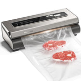 Mesliese Vacuum Sealer Machine Powerful 90Kpa Precision 6-in-1 Compact Food Preservation System with Cutter, 2 Bag Rolls & 5 Pre-cut Bags, Widened 12mm Sealing Strip, Dry&Moist Modes (Silver) Mesliese