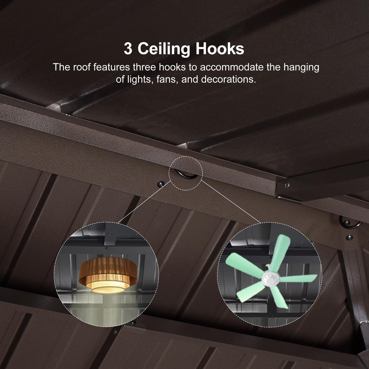 PURPLE LEAF 6' X 8' Hardtop Grill Gazebo for Patio Permanent Metal Roof with 2 Side Shelves Deck Yard Tent Aluminum Garden Outside Sun Shade Outdoor BBQ Canopy PURPLE LEAF