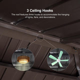 PURPLE LEAF 6' X 8' Hardtop Grill Gazebo for Patio Permanent Metal Roof with 2 Side Shelves Deck Yard Tent Aluminum Garden Outside Sun Shade Outdoor BBQ Canopy PURPLE LEAF