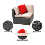 Homall 11 Pieces Outdoor Patio Furniture Sofa Set, All Weather PE Rattan Wicker Sectional Sets Modern Modular Couch Outside Conversation Set with Thick Cushions and Glass Coffee Table Homall