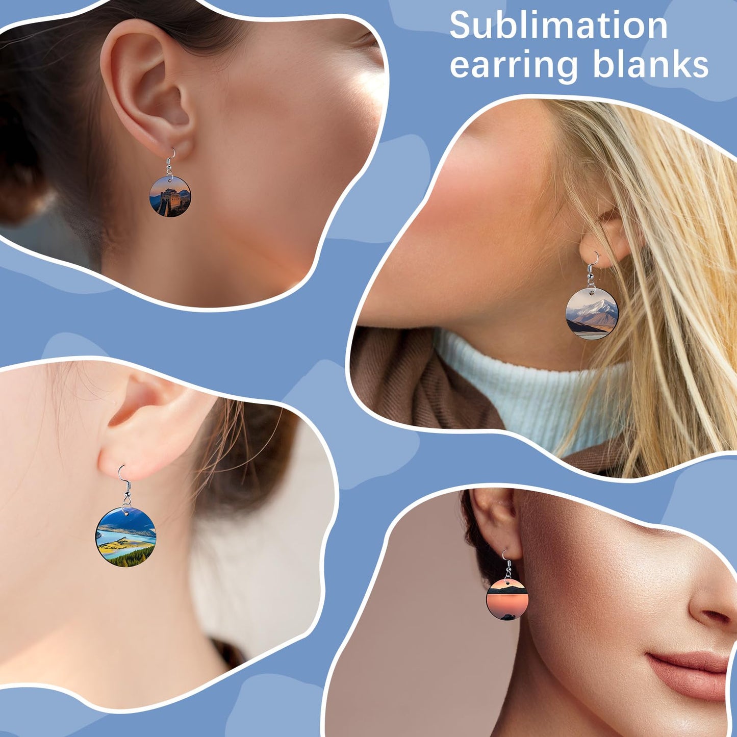 210 Pcs Sublimation Earring Blanks Round Bulk Double Sides 70pcs MDF Sublimation Blank Products with 70 Hooks and 70 Jump Rings Heat Transfer Sublimation Blanks Earring for Printing DIY Craft