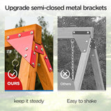 Dolphin Playground DIY Swing Sets for Backyard, Wooden Playground Sets for Backyards with Saucer Swing and Belt Swing, Kids Outdoor Play Equipment, Outdoor Playset for Any Swing Replacements DOLPHIN PLAYGROUND T