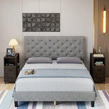 HOSTACK End Side Table, Narrow Nightstand with Storage Drawers and Adjustable Shelf, Rolling Bedside Table for Bedroom, Living Room, Home Office, Dark Brown HOSTACK