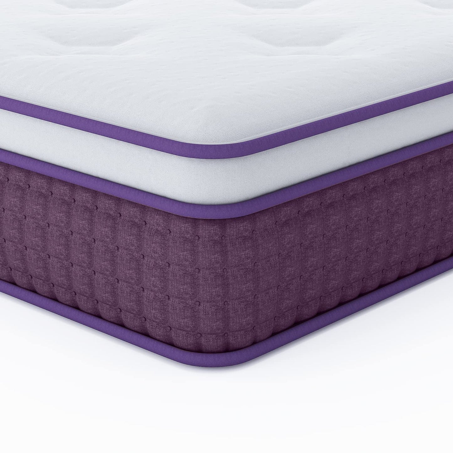 Twin Mattress, 12 Inch Hybrid Twin Mattress, Twin Size Mattress in a Box, Plush Foam Mattress with Individually Pocketed Coils, Motion Isolation for Pressure Relief, Medium Soft