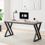 Tribesigns Writing Computer Desk, 55 inch Heavy Duty Study Desk with Z-Shaped Metal Leg, Modern Simple Home Office Computer Desk, Grey Tribesigns