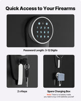 VEVOR 4 Gun Safe, Long Gun Cabinet for Rifles and Pistols, Quick Access Rifle Safe with 2 Ammo Slots, 2 Pistol Pockets & 2 Adjustable Racks, Large Digital Cabinet with Key and Password Lock VEVOR