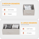 LIVEHOM Dresser for Bedroom with 11 Drawer, Dressers & Chests of Drawers with Side Pockets, Hooks, Fabric Storage Drawer, Steel Frame, Wood Top, Organizer Unit and Pull Handle for Closet. LIVEHOM