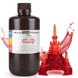 ELEGOO ABS-Like Resin 3.0 Plus, 3D Printer Resin with Low Viscosity and High Precision, 405nm Rapid UV-Curing Photopolymer Resin, 3D Resin for LCD/DLP 3D Printing, Clear Red 1000G ELEGOO