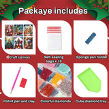 6 Pack Christmas Diamond Painting Kits for Adults- Christmas Diamond Art Kits for Adults, Christmas Tree Snowman Boots Santa Claus Truck Gnome Diamond Painting for Home Wall Decor 12x16 Inch HITO