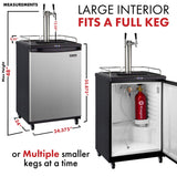 Kegco Keg Dispenser, Two Faucet, Stainless Steel Kegco