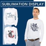 OKBA 3 PCS Sublimation Blank T-Shirts Round Collar Long Sleeves Adult White Polyester t Shirts (Large Long) OKBA