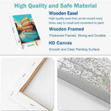 6 Pack Framed Paint by Numbers Kit for Adults - with Wooden Easel, Landscape Paint by Numbers Kit for Adults Framed, DIY Famous Landmarks Paint by Numbers with Frame for Home Wall Decor 8x12 Inch askkqtx