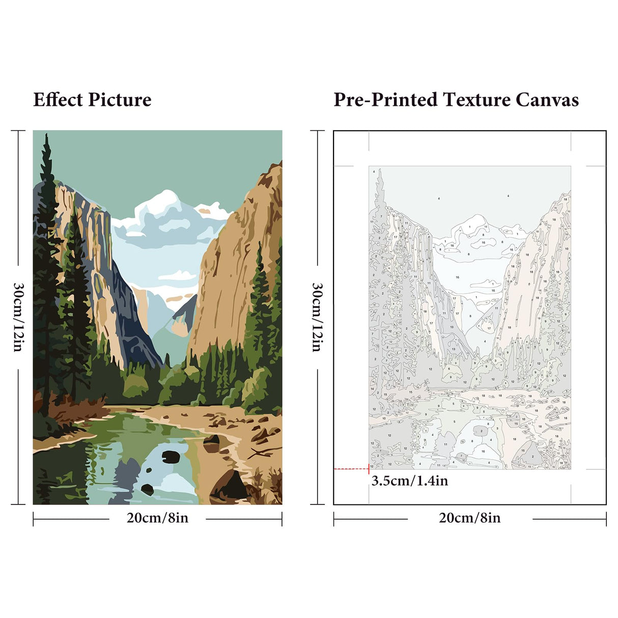 6 Pack Paint by Numbers Kit for Adults Beginner, National Park Adult Paint by Number Kits on Canvas Without Frame, National Park Landscape Oil Painting by Numbers for Home Decor Gift 8” W x 12”L Fountor