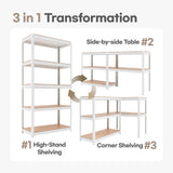 HOMEDANT House 5-Tier Laminated Boltless Metal Shelving Unit Adjustable Storage Utility Rack Heavy Duty Shelves Organization Multipurpose Shelf Kitchen Garage Pantry Closet 1Pack HOMEDANT