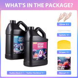 2 Gallon Epoxy Resin Kit, Crystal Clear Epoxy Resin, No Yellowing No Bubble Self Leveling Coating Casting Resin for Table Tops, Art Crafts, Jewelry, Molds, DIY Projects 1:1 Ratio(1 Gallon x 2) Pnente