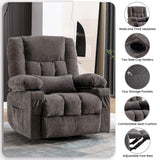 BOSMILLER Oversized Recliner Chair for Adults with Vibration Massage and Lumbar Heating Swivel Rocker Recliner with Cup Holder and USB Charge Port for Living Room BOSMILLER