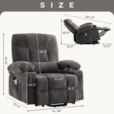BOSMILLER Power Lift Recliner Chair for Elderly with Heat and Vibration Massage,Electric Recliner with USB Charging Port for Living Room, Infinite Position, Side Pocket BOSMILLER