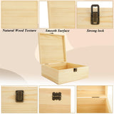 LDXDRU 2Pcs Large Wooden Box, 12.6" x 8" x 3.1" Unfinished Wooden Box with Hinged Lid, Reusable Wood Boxes for Crafts,Gift, Home Storage, DIY Keepsake Box LDXDRU