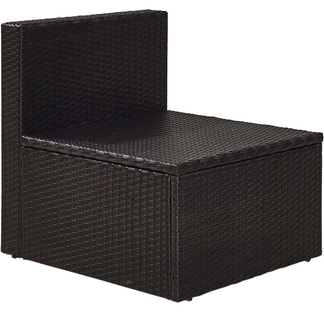 Crosley Furniture Palm Harbor Armless Outdoor Sectional Chair, Wicker Patio Chairs for Porch, Deck, Backyard, Brown with Sand Cushions Crosley Furniture