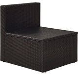 Crosley Furniture Palm Harbor Armless Outdoor Sectional Chair, Wicker Patio Chairs for Porch, Deck, Backyard, Brown with Sand Cushions Crosley Furniture