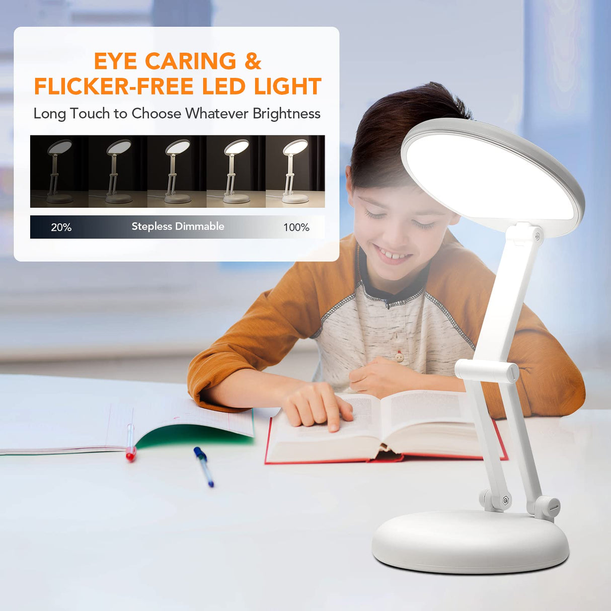 Battery Operated Lamp Rechargeable Lamp Foldable+Portable Light,9 Brightness Dimmable Cordless Lamp Rechargeable Light Wireless Lamp Mini Lamp,Cordless Lamps Rechargeable Cordless Table Lamp USB Light One Fire