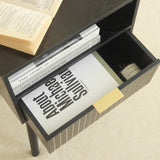 MaxSmeo Black Nightstand with Drawer, Mid Century Modern Bedside Table with Open Shelf Storage, End Table with Solid Wood Legs, Black MaxSmeo