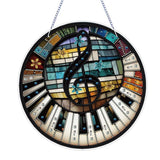 Ceitura PVC Glass Special Shaped Piano Notes DIY Diamond Art Painting Pendant Diamond Art Painting Suncatcher Home Windows Decor C'eitura