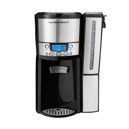 Hamilton Beach (47950) Coffee Maker with 12 Cup Capacity & Internal Storage Coffee Pot, Brewstation, Black/Stainless Steel