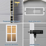 YOFE Resin Shed 6x4.4FT,Plastic Shed with Floor,Outdoor Storage Shed with Floor for Garden Tool,Waterproof Outdoor Resin Shed,Lockable Doors for Patio,Yard,Lawn (Gray) YOFE