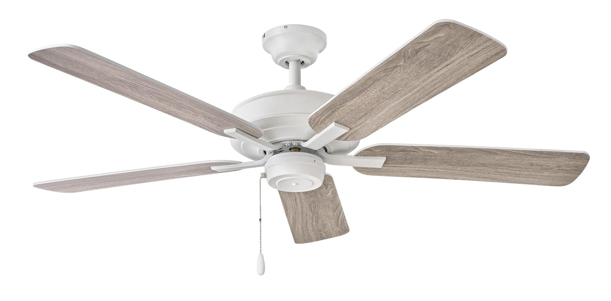 Hinkley Metro 52" Indoor Dual Mount Ceiling Fan - Traditional Style, Reversible Wooden Fan Blades - Chalk White - Remote Sold Separately Hinkley