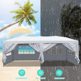 GDY 10x20 ft Instant Pop up Canopy, Party Tent Folding Heavy Duty Gazebos with Removable Sidewalls and Wheeled Bag. GDY