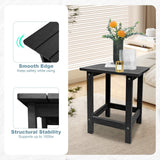 Meluvici Outdoor Side Table, HDPS Single Adirondack Side Table Weather Resistant, Outdoor Table for Adirondack Chair, Outside End Table for Patio, Pool, Deck, Porch, Outdoor or Indoor Use, Black Meluvici