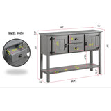 SPOFLYINN 48'' Solid Wood Sideboard Cabinet with 2 Drawers Cabinets Bottom Open Shelf 220LB Load Capacity Console Table for Living Room Hallway Entryway Grey One Size SPOFLYINN