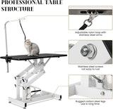 Hydraulic Dog Grooming Table for Small/Large Dogs, Heavy Duty Professional Pet Grooming Table with Adjustable Overhead Arm and Noose, Range 21-36 Inch, 43''/Black mydearpet