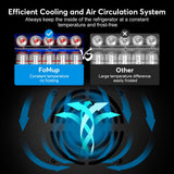 Beverage Refrigerator 17 inch Wide - 126 Can Beverage Cooler with Glass Door | Counter-Top/Freestanding Mini Beverage Beer Fridge | Temperature Memory | Invisible Door | Perfect for Soda, Beer FoMup