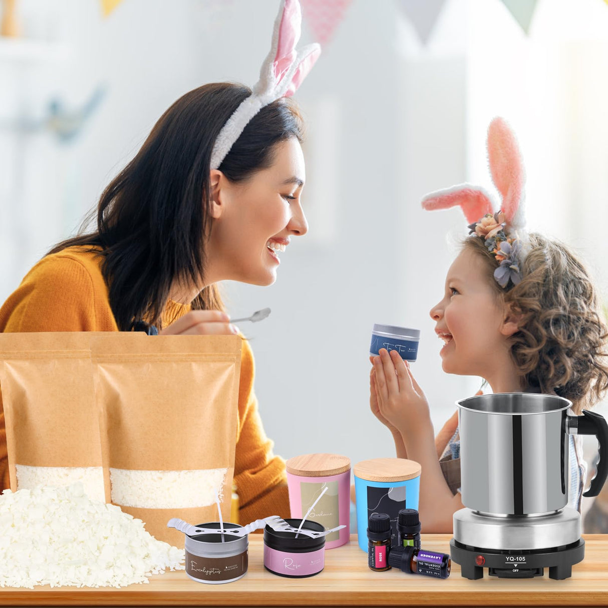 SAEUYVB Candle Making Kit - DIY Starter Soy Candle Making Supplies with Wax Melter, Including Soy Wax, 10 Candle Jars, 10 Pleasant Scents, Color Dyes & More，Perfect Candle Making Kit for Adults SAEUYVB