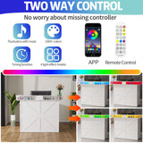 PakaLife Reception Desk with Counter, Front Desk Reception Counter Table with LED Lights, Retail Counter with Power Outlets,Drawers,Shelves, for Beauty Salon Lobby Shop Bar Checkout Office,White PakaLife